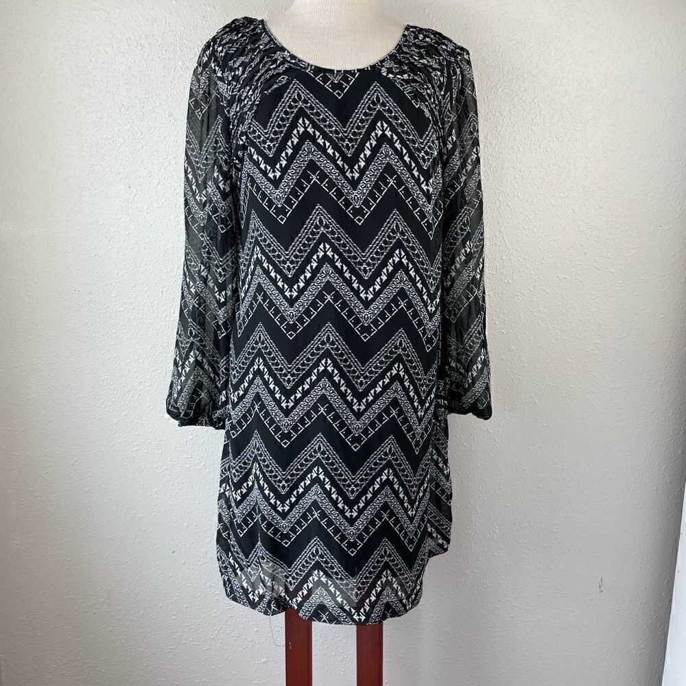 Fire Los Angeles Black and White Midi Dress Size XL EUC